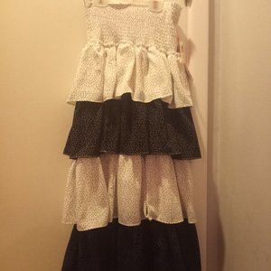 Womens smocked layered skirt